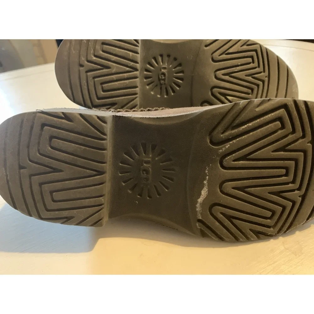 UGG Australia Gray Suede Sheepskin Lined Boots Women's Size 8